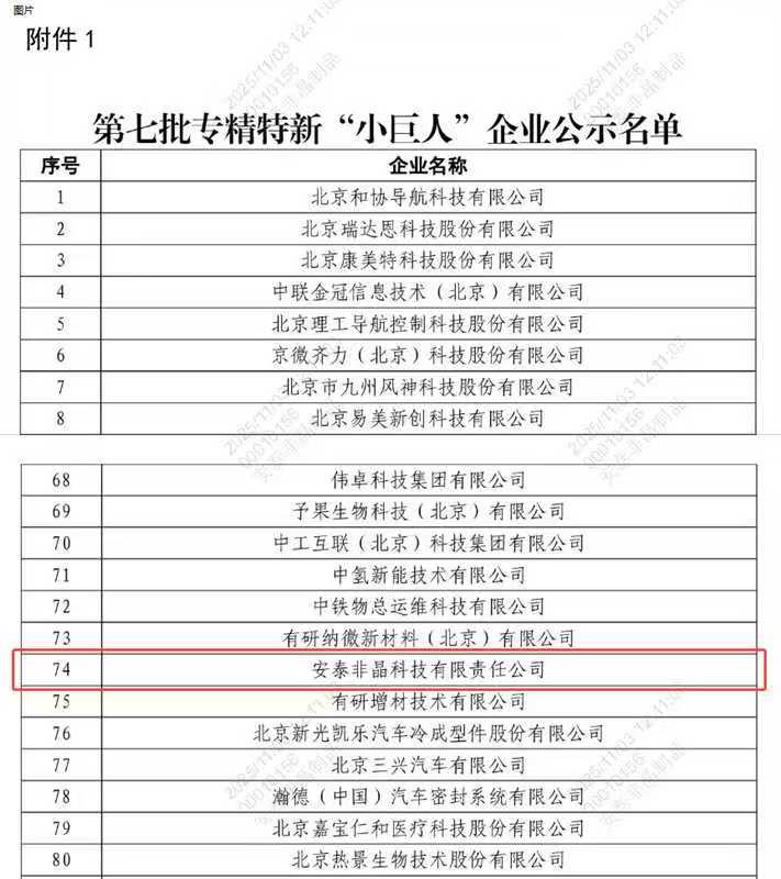 喜報(bào)！安泰非晶科技成功躋身國(guó)家級(jí)專(zhuān)精特新“小巨人”行列